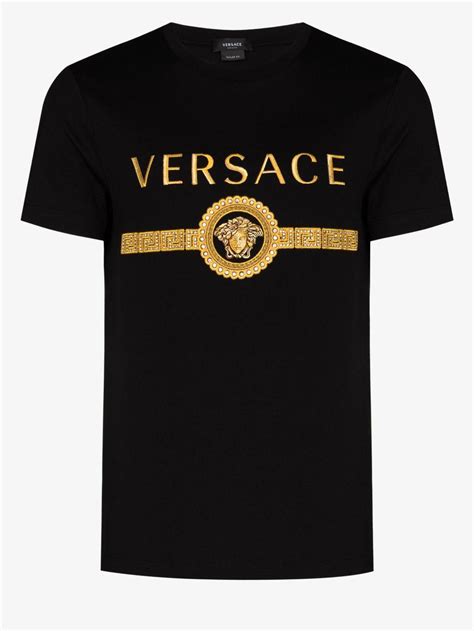 versace t shirt blauw zwart|versace collection men shirt black.